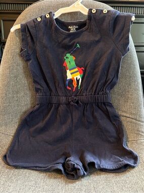 Ralph Lauren Navy Infant Tee with Polo Script
